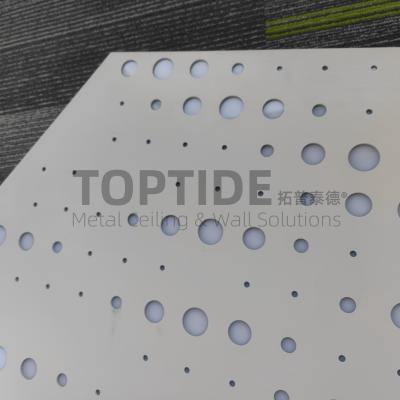 China Aluminum Metal Acoustic False Ceiling Tiles Perforated Panel With LED Lighting for sale