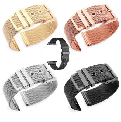 China Stainless Steel Women Designer Strap Supplier Business Watch Band Strap 44mm Metal Mesh Stainless Steel Watch Band For Apple Watch Band Strap for sale