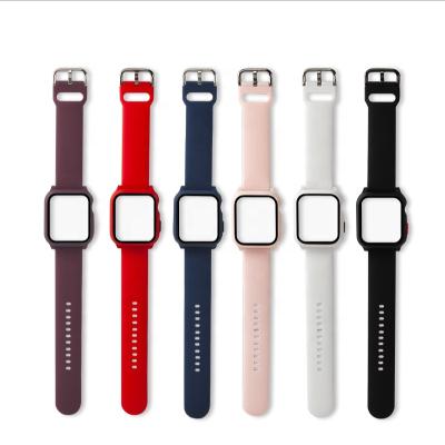 China Fashionable Watch Band New In1 Case And 2 Silicon Watchbands Band For Apple Watch Series 5/4/3/2/1 Smart Watch Rubber Band for sale