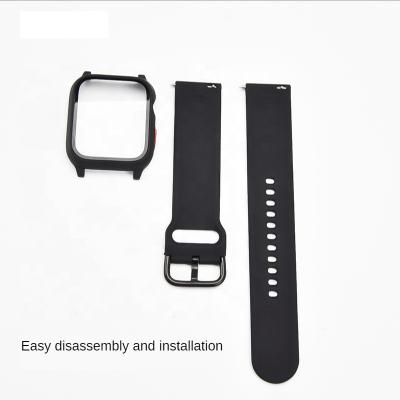 China Fashionable Watchband 2 in 1 New Sport Watch Band Strap 40mm Correa Silicone Watch Bands Protector Case For Apple Watch All Series for sale