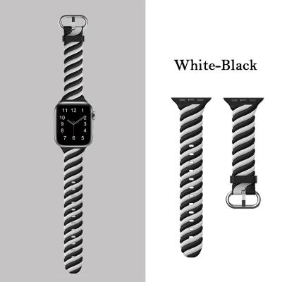 China Wholesale Fashionable Factory Watch Strap Rainbow Smart Watch Bands Strap Silicone Strap Belt Watch Bands For Apple Iwatch 65431 for sale
