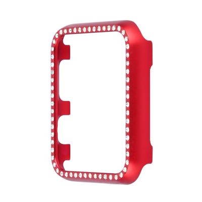 China Fashion / Popular Aluminum Smart Watch Frame Diamond Protective Case Hard Shell Luxury Metal Cover For Apple Watch for sale
