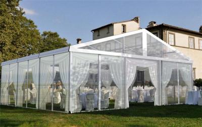 China Luxury Outdoor PVC Transparent Wedding Tent , Windows Wedding Event Tent For 300 Seats for sale
