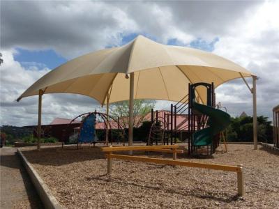 China Steel Tensile Shade Structures PVDF Membrane Sun Shade Exterior Park stable for sale