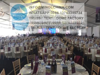China 1000 Seaters 950g/Sqm Indoor Wedding Tents With Linnings for sale