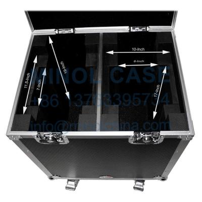 China Moving Head Lights Black Aluminum Flight Case Lockable With 4 Wheels for sale