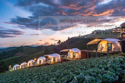 Chine plein Glamping hiver de dôme géodésique d'igloo de PVC de tente de dôme de 50sqm à vendre