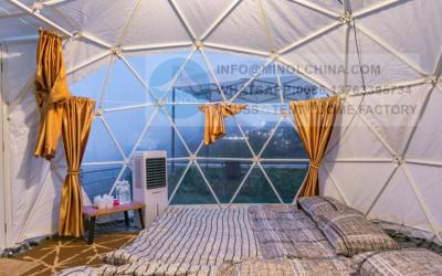 China Galvanized Steel Frame Glamping Dome Tent Hold Snow Wind Rain for sale
