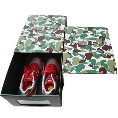China Foldable Shoe Packaging Box Custom Size Rigid Shoe Box rectangle for sale