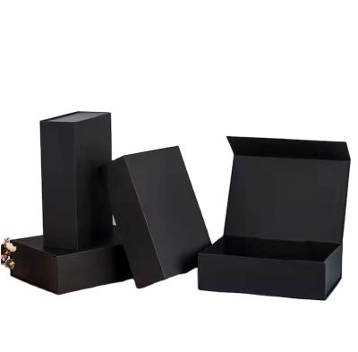 China Caixa de sapatos magnética preta personalizada Caixa de embalagem de cartão à venda