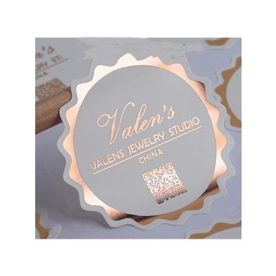 China Rose Gold Round Self Adhesive Labels Round Logo Waterproof for sale