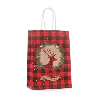 China luxury Christmas Paper Shopping Bags Coated Paper for holiday gift for sale