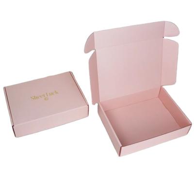 China Custom Logo Pink Corrugated Mailer Cardboard Paper Packaging Mailing Postal Shipping Box for sale