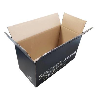 Chine Carton à logo personnalisé Fabricant Boîte à lettres ondulée Pour l'emballage Livraison Carton Expédition Boîte noire Emballage à vendre