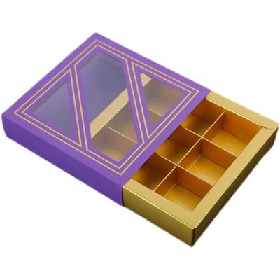 China Luxury Chocolate Food Packaging Box With Window CMYK/Pantone Printing 8 9 12 Grid Fold à venda
