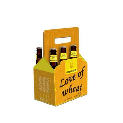 China Corrugated Paper Food Storage Cardboard Boxes Custom Logo Beer Wine Box Portable Handle for sale
