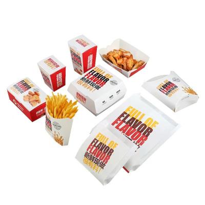 China Burger French Fries Food Packaging Box Printing Eco-Friendly Food Container Paper Box for sale