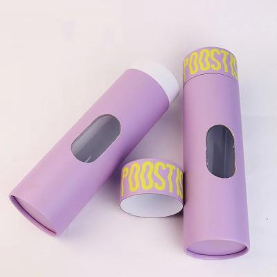 China Customized Logo and Eco Friendly Clothing Paper Tube Packaging with Window Foil Stamp Surface Treat for sale
