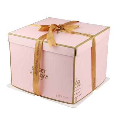 China Custom Food Packaging Box Paperboard CMYK/Pantone Printing 4 6 8 12 Inch Birthday Party Cake Boxes Manufacturers zu verkaufen