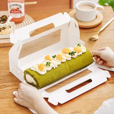 中国 Custom Wholesale Disposable Food Packaging Box Swiss Roll Cake Box Supply 販売のため