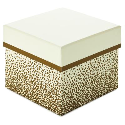 China Square Champagne Bubbles Ivory Gift Box Debossing Rigid Cardboard Boxes for sale