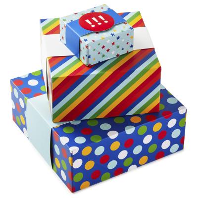 Китай Умирает отрезанный день рождения диагональ коробки 3 пакетов твердая упаковывая Striped продается