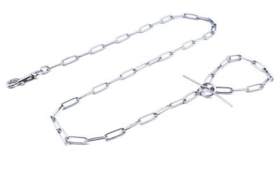 China Zinc Plated Pets Choke Chain Dog Tie Out Chain With Heavy Duty Swivel Snap Hook for sale