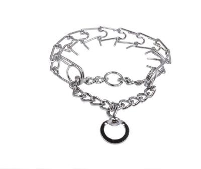 China Dog Training Choke Chain With Triangle Chain Link Chrome Plating for sale