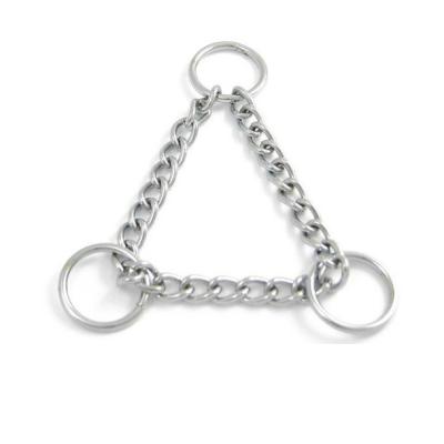 China Stainless Steel 304 Triangle Choke Chain round ring and D-ring style With Polishing Surface for sale