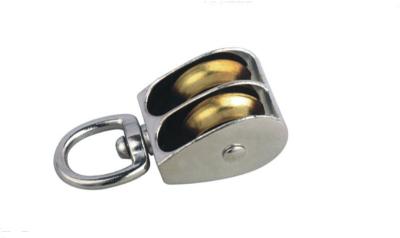 China Double Wheel Die Cast Pulley Zinc Alloy Swivel Eye Pulleys For Outdoor for sale