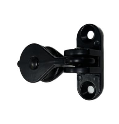 China Rotation Backplate Blinds Pulley Zinc Diecast Black Wall Mount Curtain Pulley for sale
