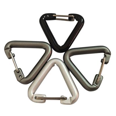 China outdoor camping backpack use Aluminum snap Hook triangle shaped style carabinier en venta