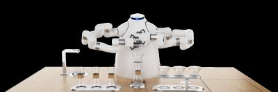 China Double Robot Arm Coffee Maker Machine Robot Espresso Maker RGB Beverage Cafe for sale
