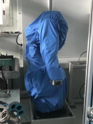 China Snijwerkplaats Robot waterdicht dekmantel Wit / Geel / Blauw / Rood Beschermingspak Zipper Installatie Te koop