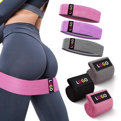 China Pilates Custom Printed Fabric Resistance Bands Glute Gym Polyester Latex for sale