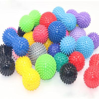 China Amazon Multiple Colors Fitness Soft Silicone Spiky Foot Roller Massage Ball for sale
