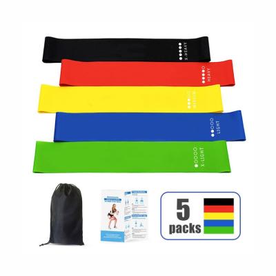 China 5 Pcs BSCI Latex Resistance Band Set Elastic Bands Body Shaping for sale