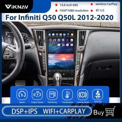 China 13.6inch Android Car Radio GPS Navigation For Infiniti Q50 Q50L 2012 2020 for sale