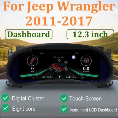 China Digital Cluster Linux Screen Car Dashboard For Jeep Wrangler 2011-2017 for sale