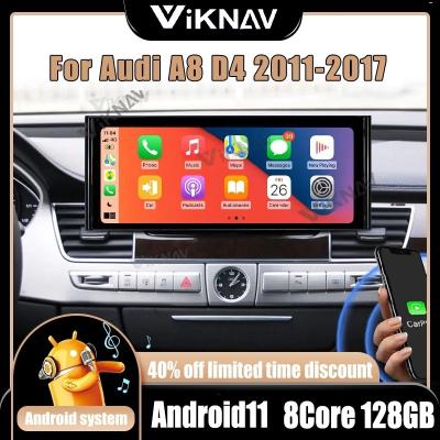 China 12.3 pulgadas Unidad de cabeza de auto Android Para 2011-2017 Audi A8 D4 Navegación GPS reproductor multimedia inalámbrico Carplay 4G BT en venta
