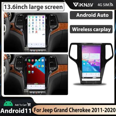 Китай 13.6 дюймовый сенсорный стерео для 2011-2013 Jeep Grand Cherokee 128G навигация GPS мультимедийный проигрыватель беспроводный Carplay продается