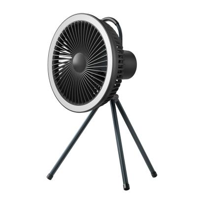 China Rechargeable Portable Camping Fan 7800mAh Battery Tripod Stand Fan With Led Light for sale