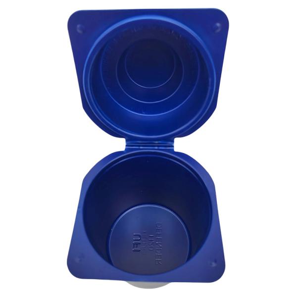 Quality Recyclable Clamshell Plastic Packaging Round Blue Clamshell Plastic Box for sale