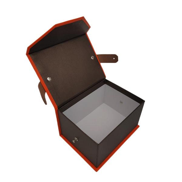 Quality Packaging Luxury Gift Box Velvet Custom Logo With Leather Handle for sale
