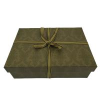 Quality Dark Green Luxury Gift Box Packaging Gift Paper Box E Commerce With Tie for sale