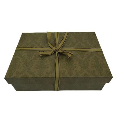 China Caixa de presente verde escuro de luxo Embalagem Caixa de presente de papel E Comércio com gravata à venda