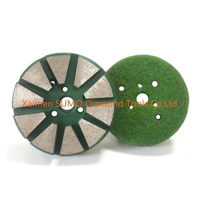 China 3 inch 10 double arc Segments Velcro Backed concrete grinding disc for Stonekor concrete grinder for sale