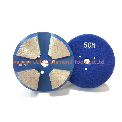 China 3 polegadas 10 segmentam o disco de moedura concreto suportado Velcro para o moedor do concreto de Stonekor à venda