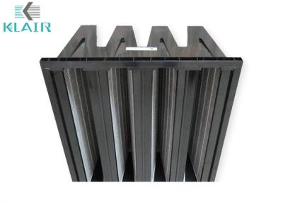 China Carbon Cloth V Type Combined High Efficiency Air Filter Plastic Frame Pleated for sale