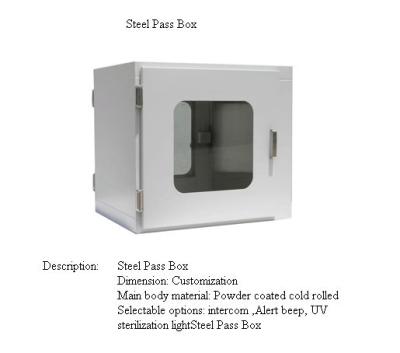 China Uv Light Static Air Shower Pass Box With Powder Coated Cold Rolled for sale